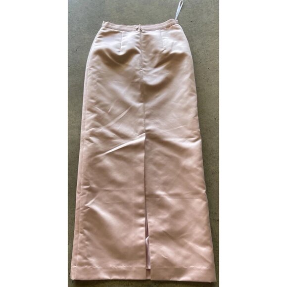 Vintage Pinky & Me Skirt Womens Size 4 Pink Formal Satin Long Maxi Lined Back - Picture 12 of 13